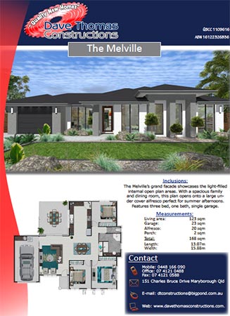 Melville three bedroom house plan